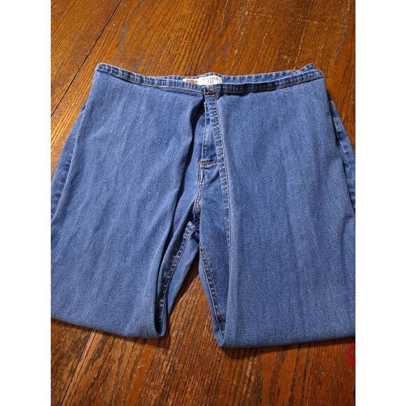 18S Route 66 Relaxed Fit High Rise Waist Denim Blue Jeans - Picture 3 of 4